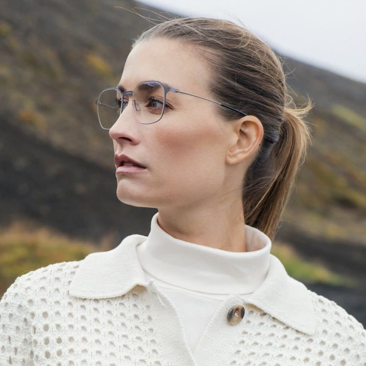Galaxius eyewear worn by a model